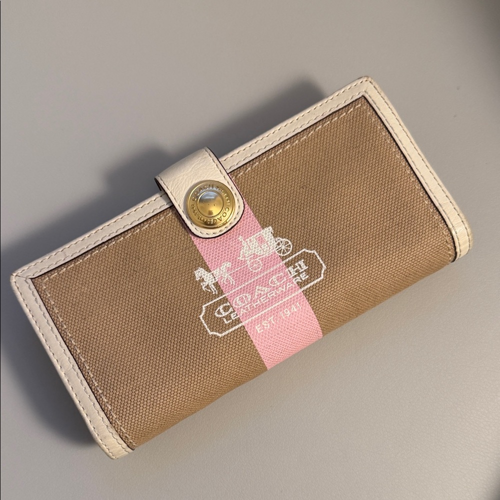 Coach Brown and Pink Women's Wallet